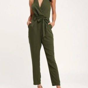 Lulu's In the City Olive Jumpsuit